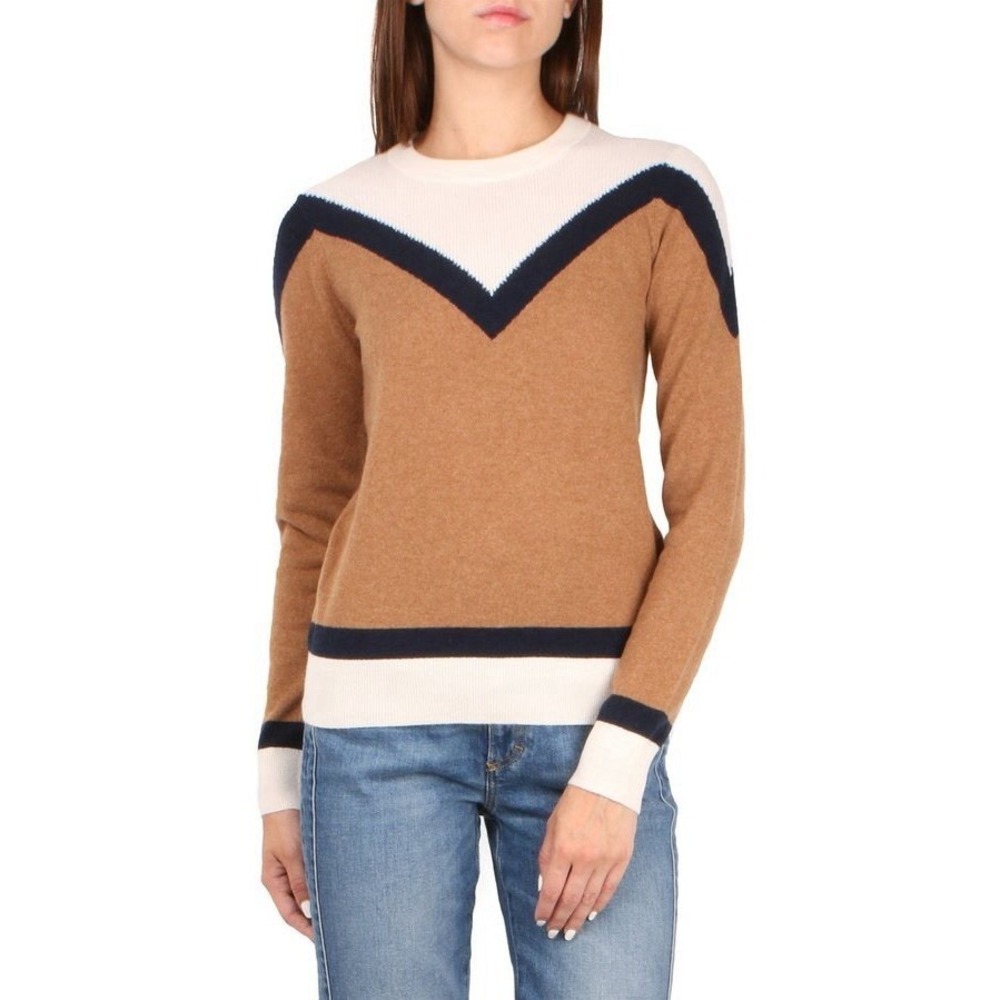 Veronica Beard Bradford Colorblock 100% Cashmere Sweater‎ Pullover Sz S Preppy